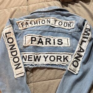 American Bazi Light Blue Jean Jacket with Fashion Tour Patches